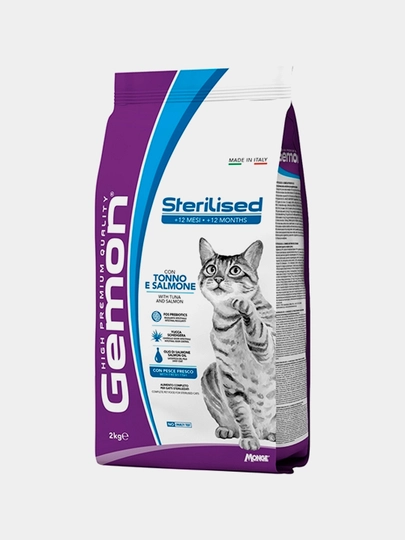 Сухой корм для кошек Gemon Cat Sterilised, тунец с лососем