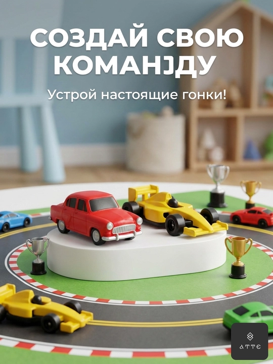 Гипсовый набор для раскрашивания «Гонки» с машинкой и Formula-1, краски, кисть