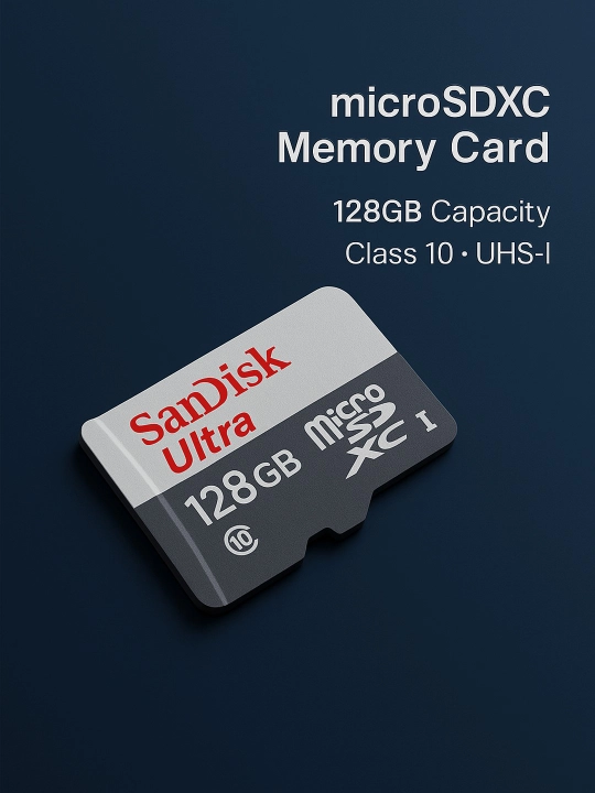 Карта памяти SanDisk Ultra microSD, 128 GB, для телефона, видеорегистратора и других устройств - 