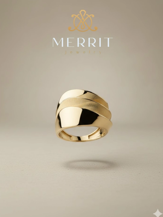 Золотое кольцо, 5.65 г, MERRIT UZUK SET1, золото 585 пробы, MERRIT GOLD