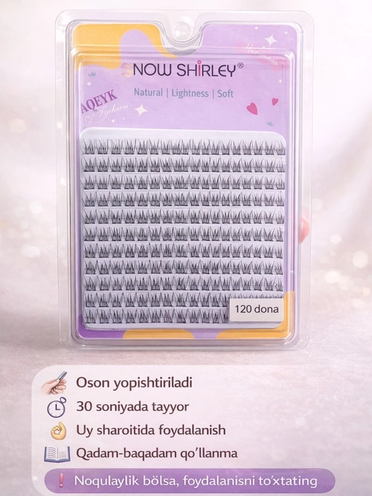Ulama kipriklar 3D tabiiy ko‘rinish beruvchi yengil va sun'iy kiprik, 10, 11, 12, 13 mm