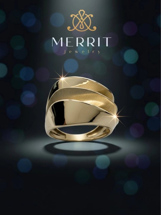 Золотое кольцо, 5.65 г, MERRIT UZUK SET1, золото 585 пробы, MERRIT GOLD