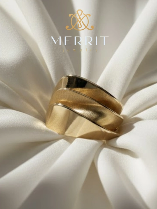 Золотое кольцо, 5.65 г, MERRIT UZUK SET1, золото 585 пробы, MERRIT GOLD
