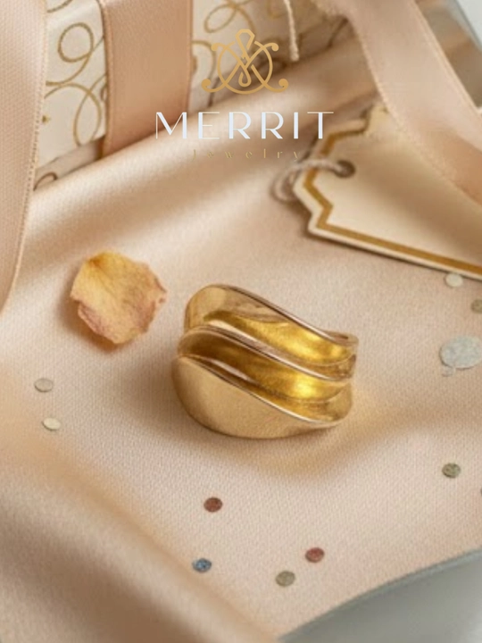 Золотое кольцо, 5.65 г, MERRIT UZUK SET1, золото 585 пробы, MERRIT GOLD