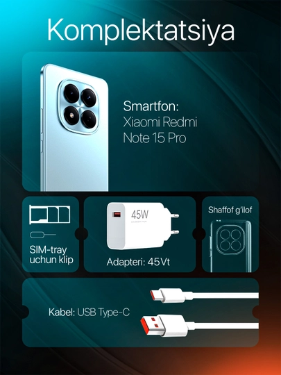 Redmi Note 15 Pro smartfon 120Hz AMOLED, 200MP kamera, 5000 mAh tez zaryad