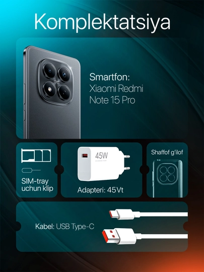 Redmi Note 15 Pro smartfon 120Hz AMOLED, 200MP kamera, 5000 mAh tez zaryad