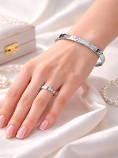 Cartier, браслет для женщин и девочек, женская бижутерия, браслеты, кольцо — HOMEPRI-БРАСЛЕТLOVE-СЕРЫЙ-17