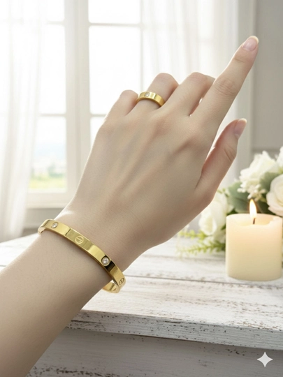 Cartier, браслет для женщин и девочек, женская бижутерия, браслеты, кольцо — HOMEPRI-БРАСЛЕТLOVE-ЖЕЛТ-18