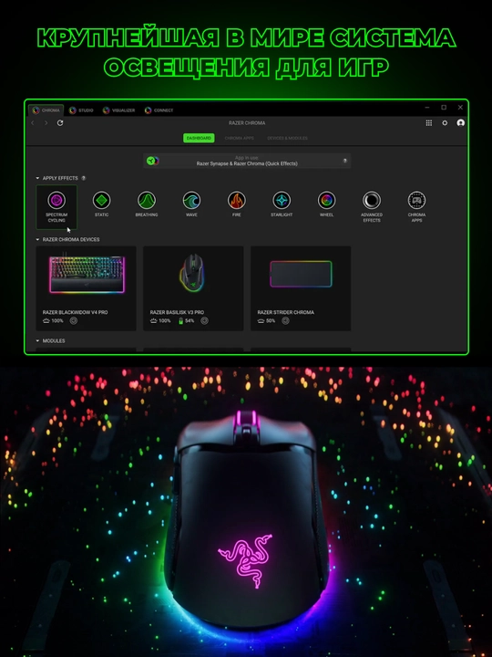 Razer Cobra Pro simsiz o‘yin sichqonchasi, RGB, USB-A/WL/BT, 30000 DPI