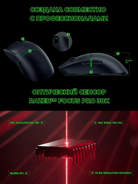 Simsiz o'yin sichqonchasi Razer Mouse Viper V3 HyperSpeed, WL, qora, RZ01-04910100-R3M1