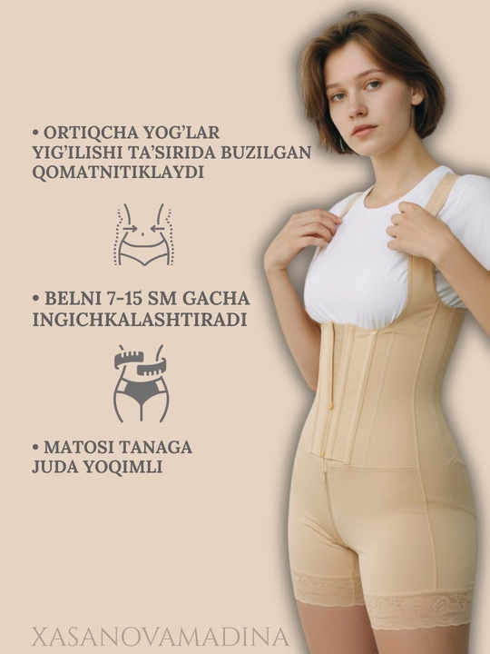 Bodykorset bodi ozdiruvchi, qomatni to'g'irlash uchun bodi korset