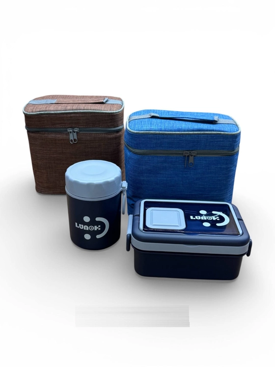 Termosli lunch box set ovqat saqlash qutisi va termos krujka issiqni ushlab turuvchi sumka