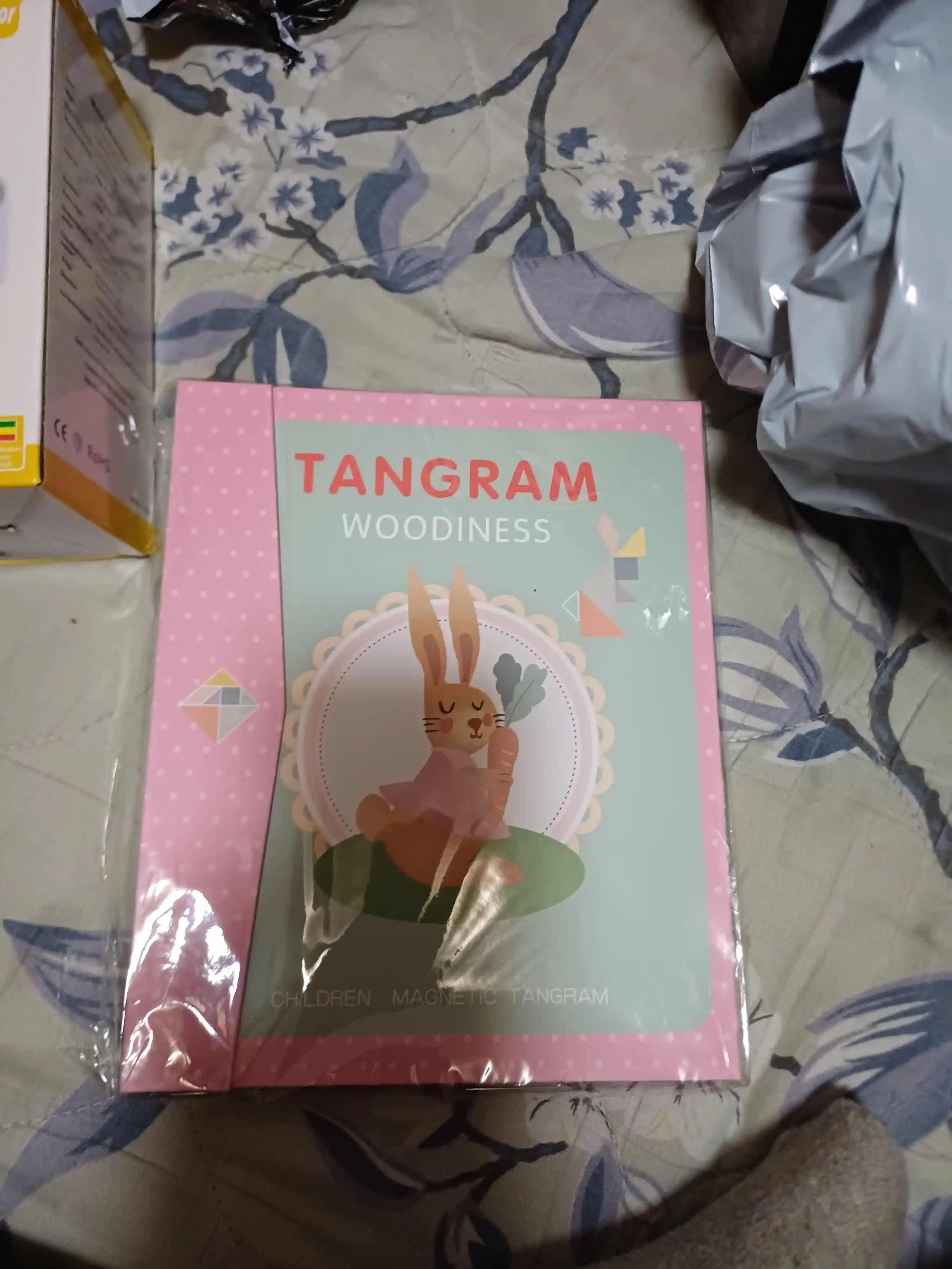 Ta'limiy yog'och jumboq o'yini Tangram, magnitli, tangram vazifalar bilan, tetris