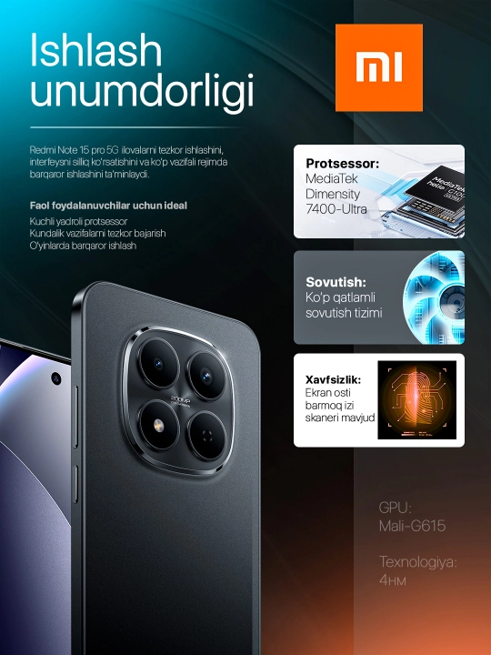Smartfon Xiaomi Redmi Note 15 Pro 5G, 200 MP, 6.83″ 1.5K, 6580 mAh