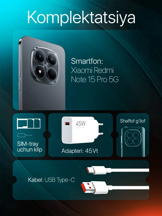 Smartfon Xiaomi Redmi Note 15 Pro 5G, 200 MP, 6.83″ 1.5K, 6580 mAh