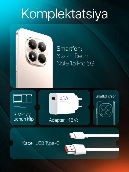 Smartfon Xiaomi Redmi Note 15 Pro 5G, 200 MP, 6.83″ 1.5K, 6580 mAh
