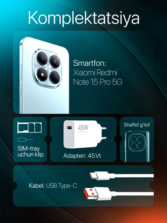 Смартфон Xiaomi Redmi Note 15 Pro 5G, 200 МП, 6.83″ 1.5K AMOLED, 6580 мАч