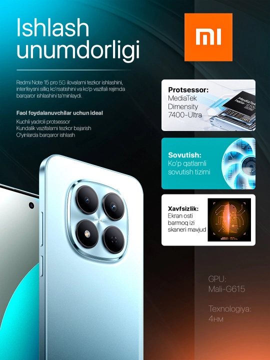 Смартфон Xiaomi Redmi Note 15 Pro 5G, 200 МП, 6.83″ 1.5K AMOLED, 6580 мАч