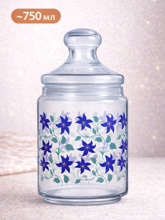 Sochiluvchan moddalarni saqlash uchun Luminarc shisha bankalar to‘plami,500ml/750ml/1000ml