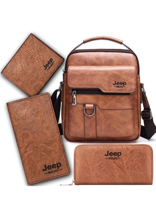 Мужской набор Jeep Buluo: сумка через плечо, барсетка и кошельки - 