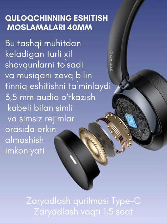 Yesido EP 11 simsiz quloqchinlar, ANC+ENC shovqinsiz musiqa va qo`ng`iroqlar