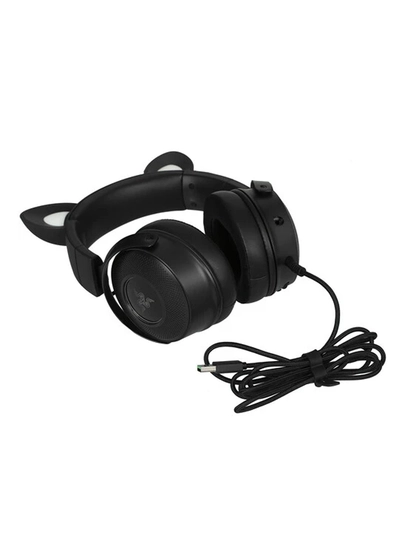 Razer Kraken Kitty V2 Pro quloqchinlari, simli, RGB yoritgich, 7.1 USB-A, o‘yin, qora