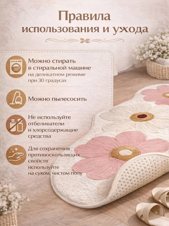 Коврик для ванной и туалета, противоскользящий, 50х80 см