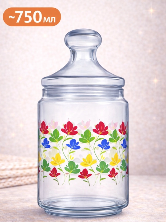 Sochiluvchan moddalarni saqlash uchun Luminarc shisha bankalar to‘plami,500ml/750ml/1000ml