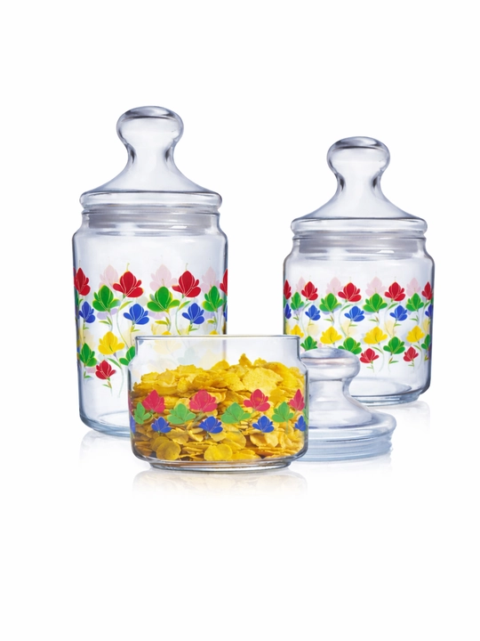 Sochiluvchan moddalarni saqlash uchun Luminarc shisha bankalar to‘plami,500ml/750ml/1000ml