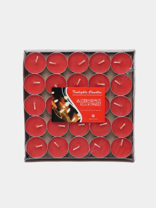 Dekorativ xushbo'y choy shamlari Tea Lights, yurak va dumaloq shaklidagi, 50 dona