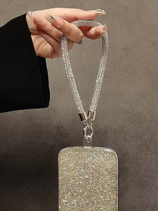 Rinstones va metall ushlagichli telefon uchun dantel, aksessuar