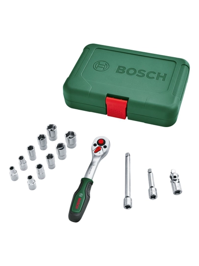Набор ключей с трещоткой 1/4, 14 предметов Bosch (1600A02BY0)