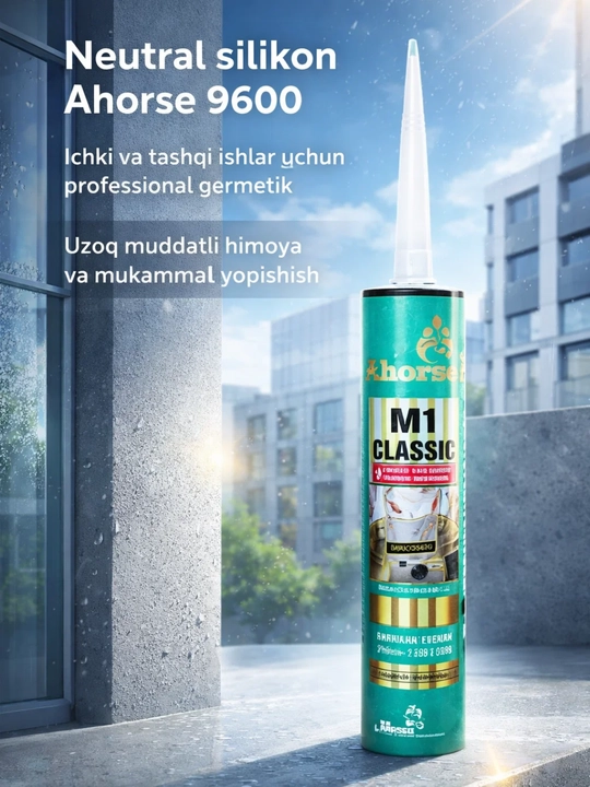 Montaj yelimi AHORSE — shaffof, kauchuk asosli, universal yelim, 310 ml - 