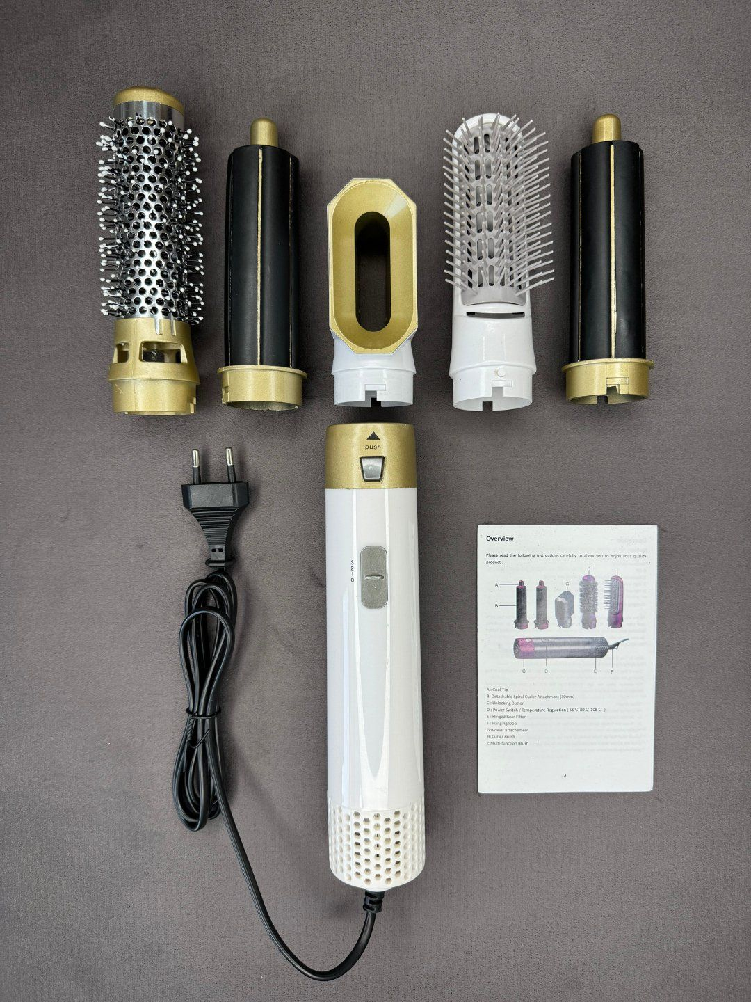 Dyson fen-stayler, 5 tasi 1 da, barcha turdagi sochlar uchun - 