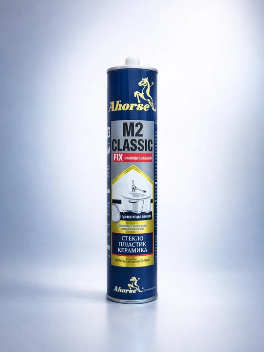 Montaj yelimi AHORSE — shaffof, kauchuk asosli, universal yelim, 310 ml