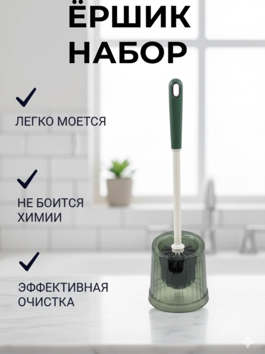 Ершик для унитаза, гигиеничный - 