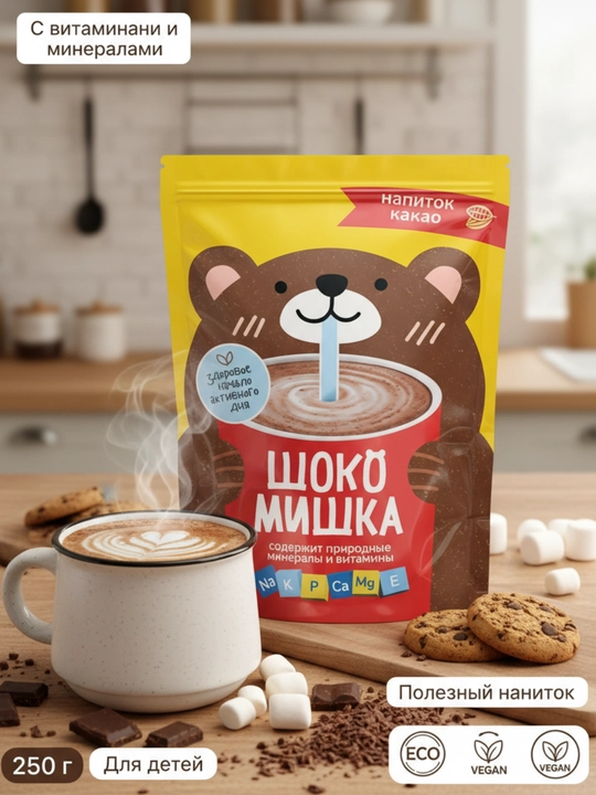 Tez tayyorlanadigan kakao ichimligi  "Shokomishka", 250 g - 