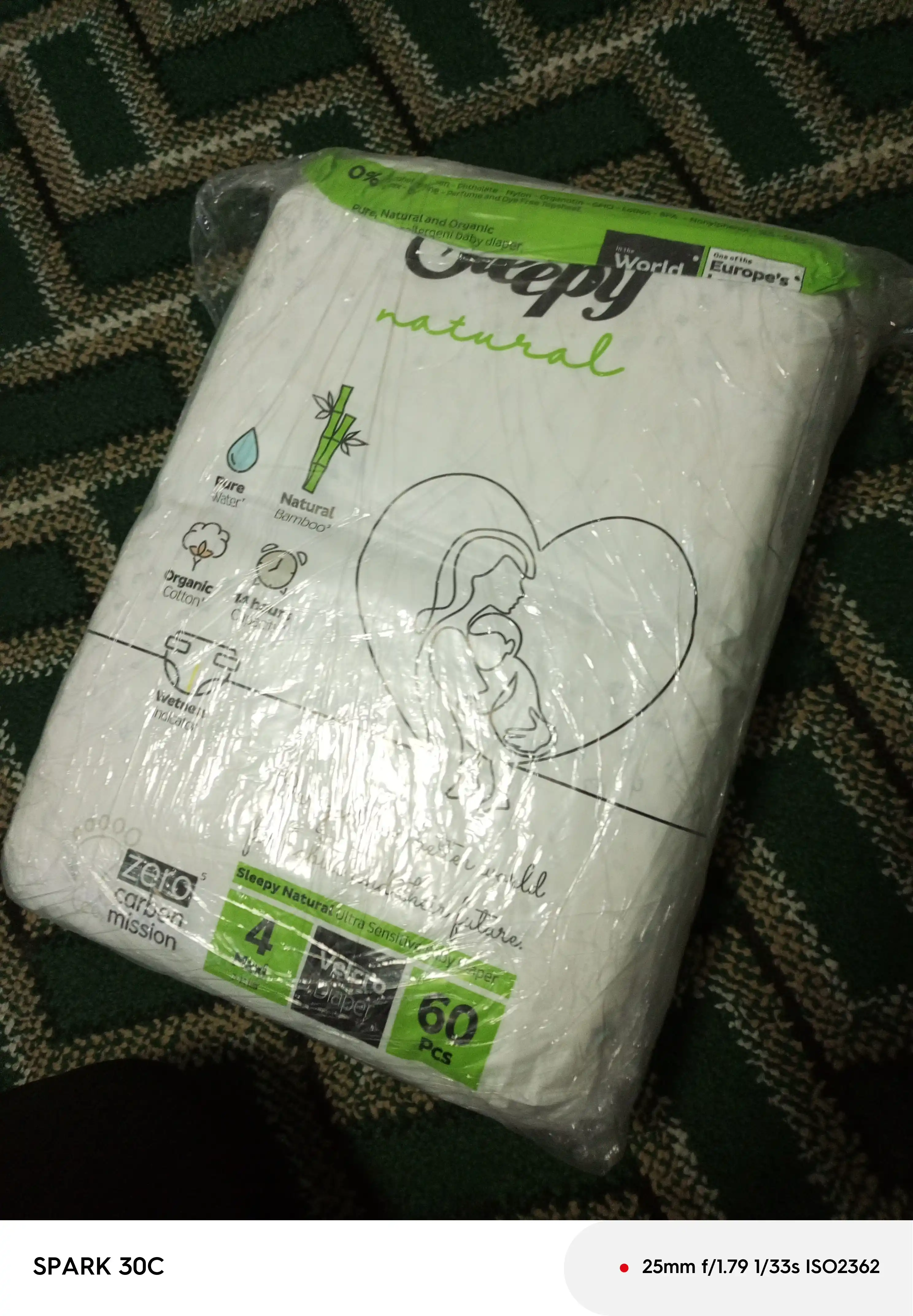 Bolalar tagliki Sleepy Natural Jumbo, №4, 7-14 kg, 60 dona