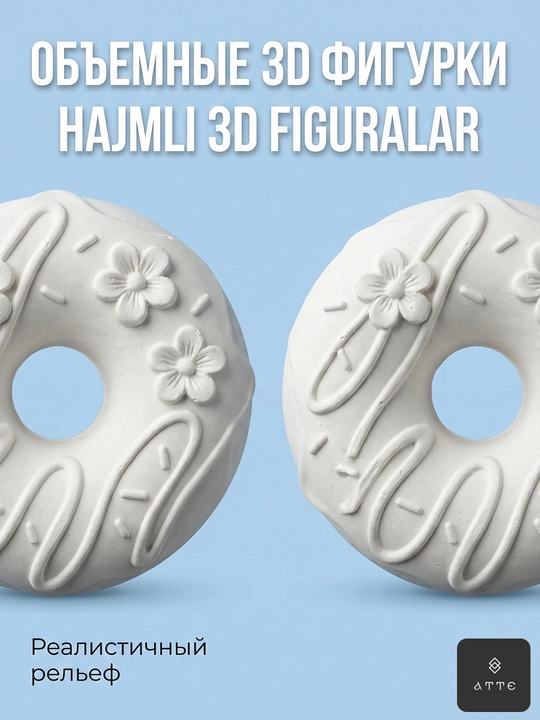 Гипсовый набор для творчества с 3D фигурками пончиков 4 шт с красками и кисточкой