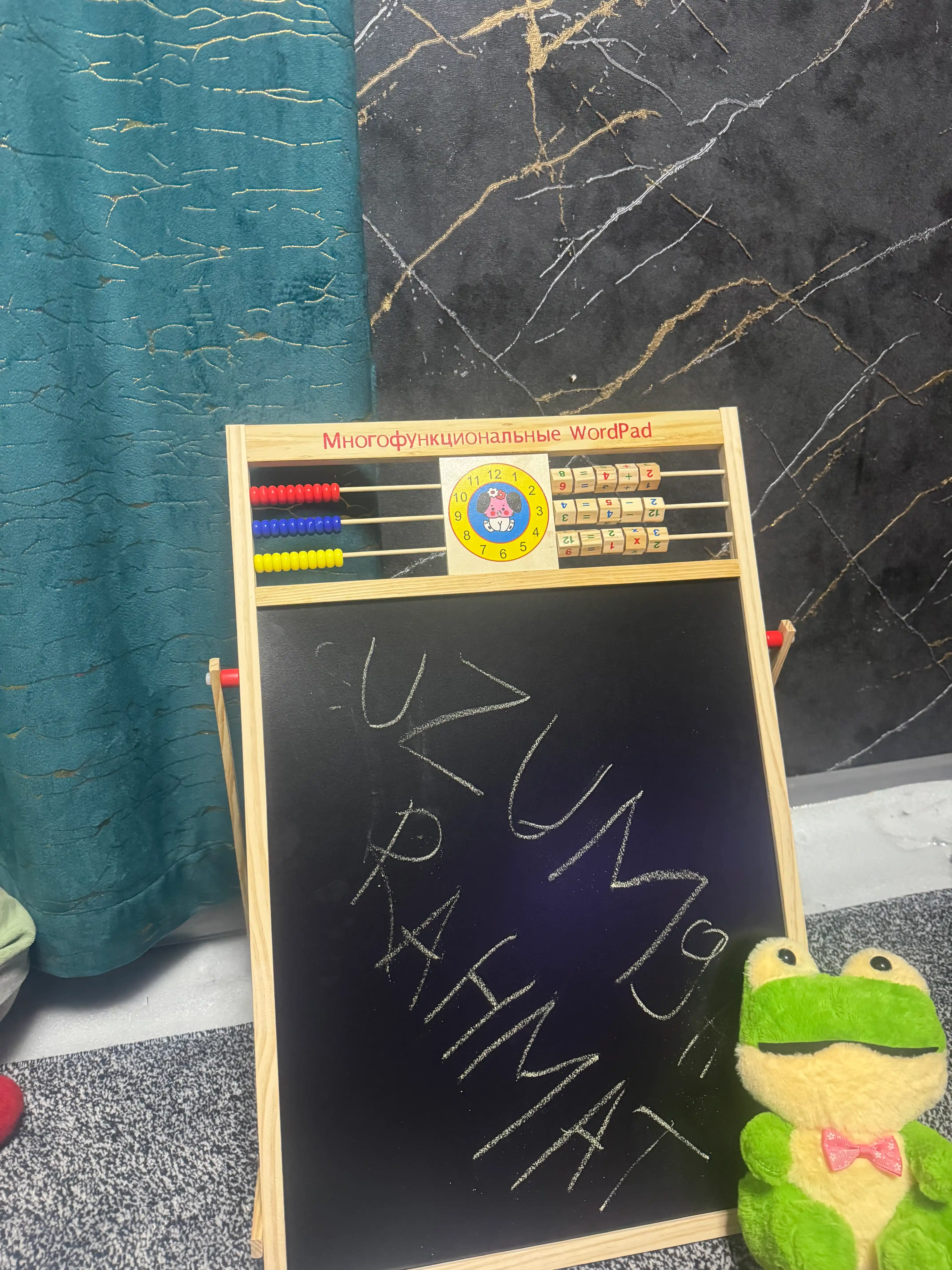 Bo'r va marker bilan chizish uchun magnit doska NikaKids, ikki tomonlama, bolalar uchun