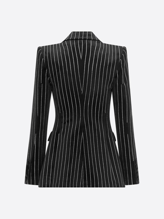 Toshlar bilan bezatilgan ayollar uchun belga yopishgan jaket