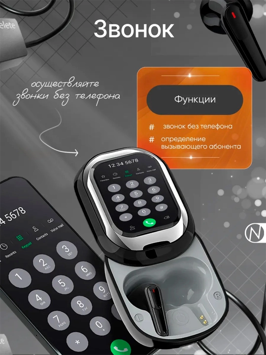Simsiz quloqchinlar iPhone va Android uchun, Bluetooth naushnik, sensorli ekranli