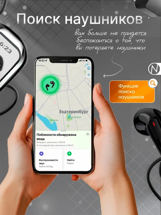 Simsiz quloqchinlar iPhone va Android uchun, Bluetooth naushnik, sensorli ekranli