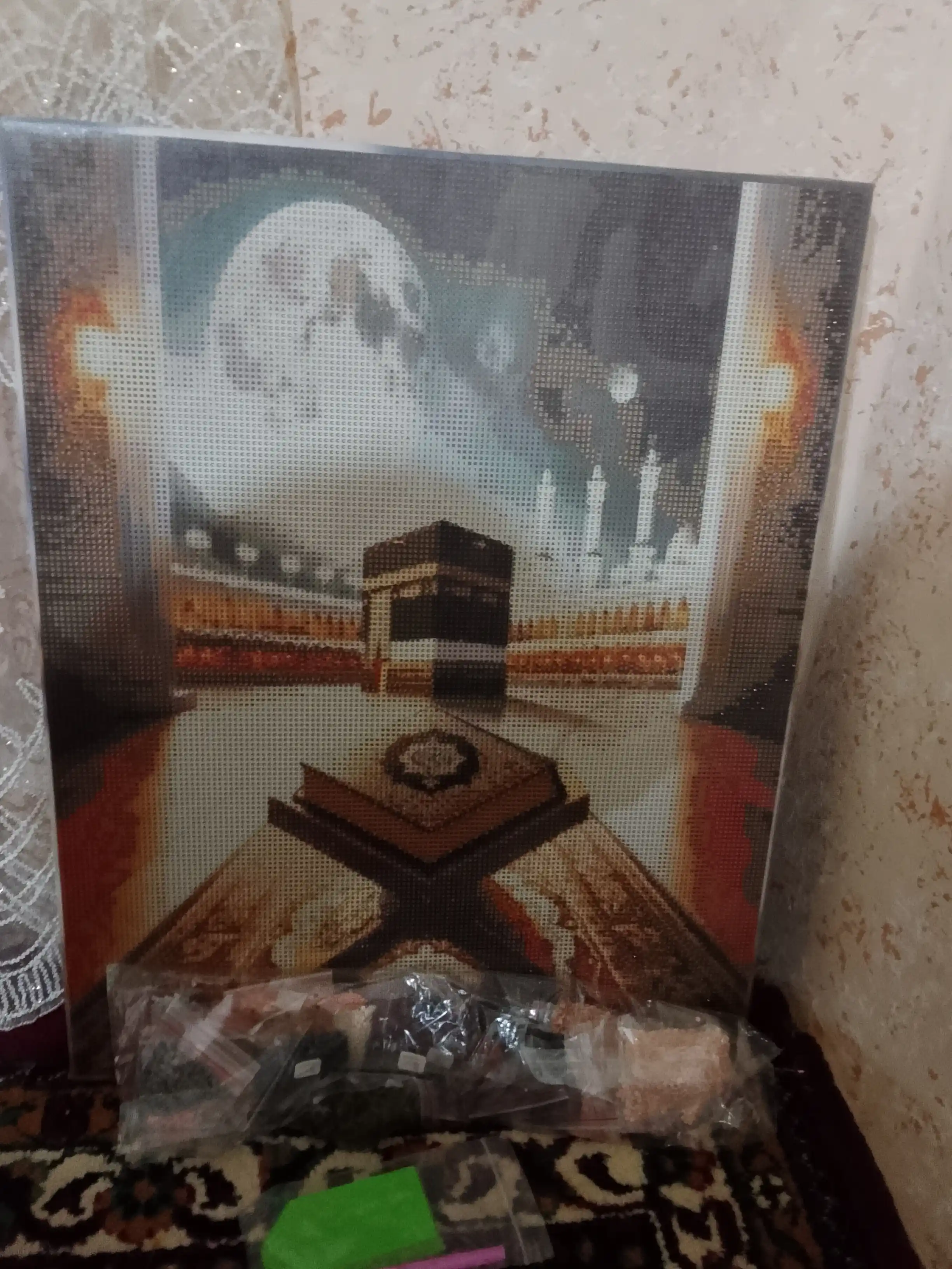 Skystore "Islom"  olmos mozaikasi, ramka ostidagi mato, 40x50, sovg‘a uchun aksessuarlar