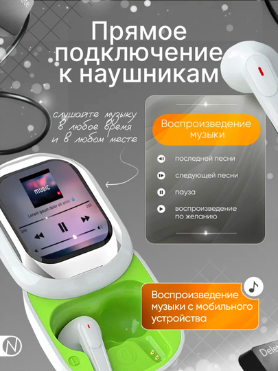 Simsiz quloqchinlar iPhone va Android uchun, Bluetooth naushnik, sensorli ekranli
