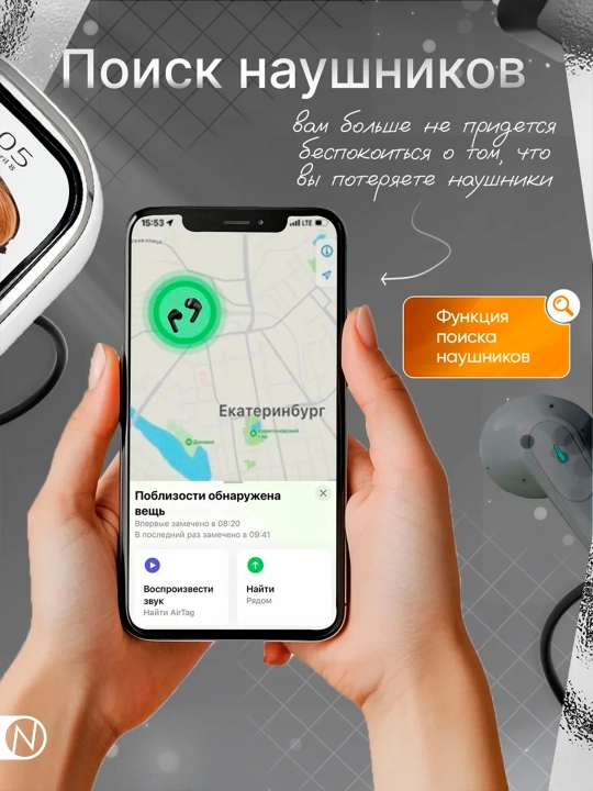 Simsiz quloqchinlar iPhone va Android uchun, Bluetooth naushnik, sensorli ekranli