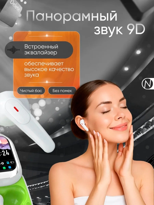 Simsiz quloqchinlar iPhone va Android uchun, Bluetooth naushnik, sensorli ekranli