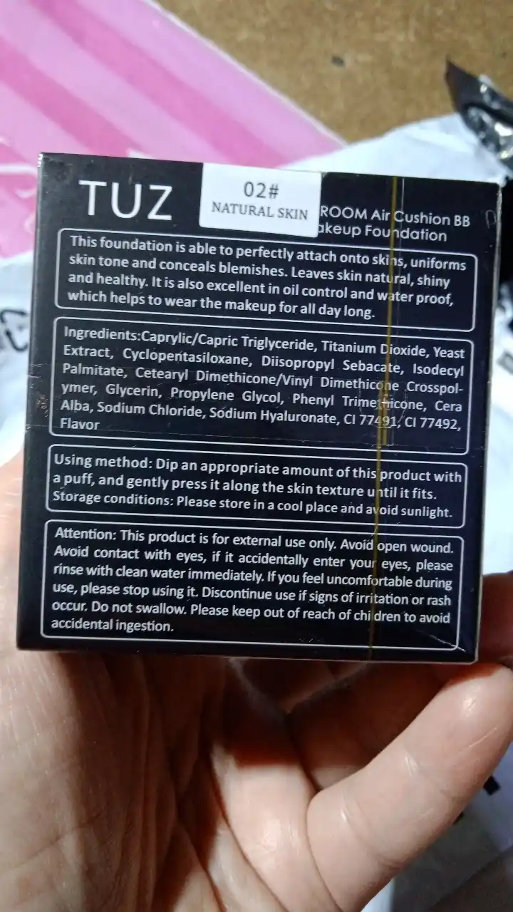 Tonal BB krem kushon TUZ Mushroom Air Cushion, yuz uchun, upa, namlovchi, 12 g