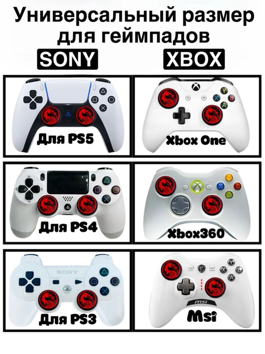 PS3, PS4, PS5, Xbox, Nintendo geympadlari uchun 2 ta bosma stik qoplamalari