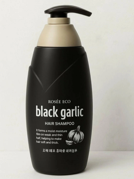 Rosée Eco Black Garlic soch shampuni — qora sarimsoq ekstrakti bilan, mustahkamlovchi